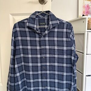 Bobby Jones Blue and White Plaid Casual Button Down Shirt